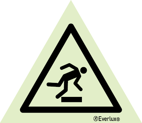 White rigid plastic Base 100mm Floor-level obstacle warning sign 