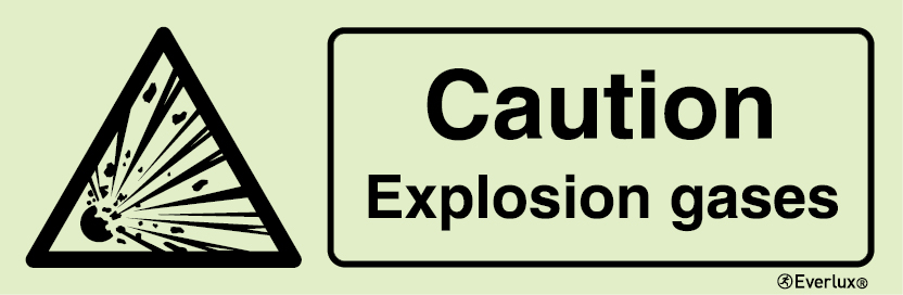 White rigid plastic 300x100mm Danger explosion gases sign 