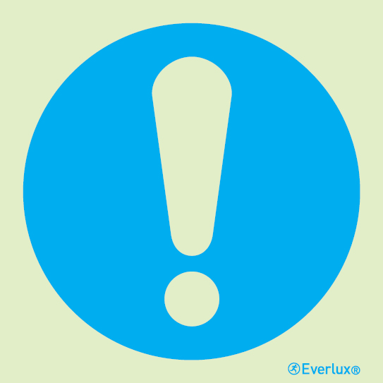 White rigid plastic 200x200mm General mandatory action sign