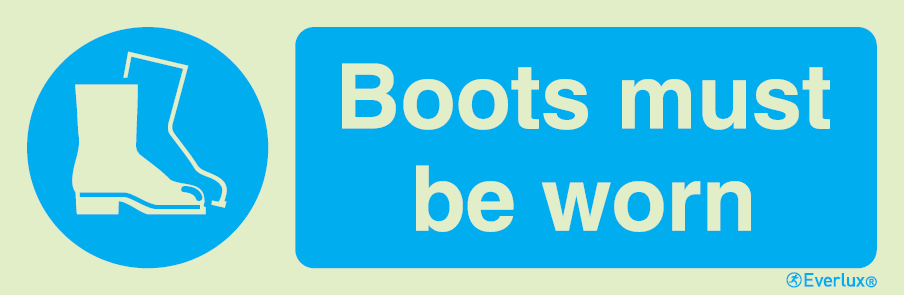 Photoluminescent 1.2mm rigid plastic 600x200mm Boots must be worn