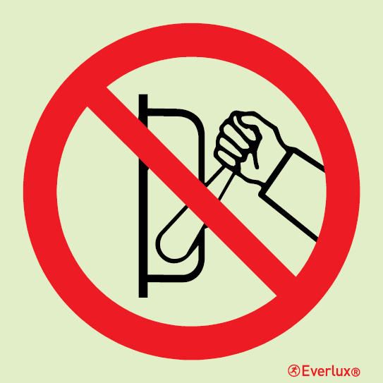 Self-adhesive white vinyl 100x100mm Do not operate - prohibition sign