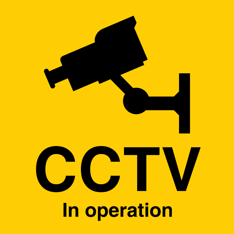 Self-adhesive vinyl 150x150mm CCTV In Operation