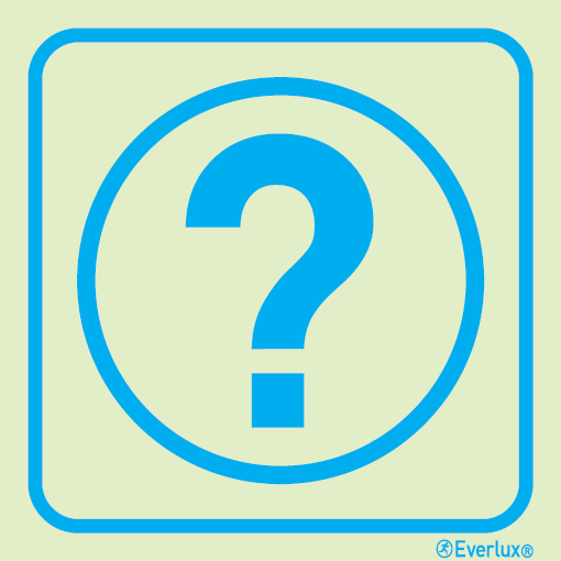 Photoluminescent 1.2mm rigid plastic 200x200mm Information sign