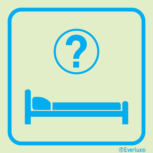 Photoluminescent 1.2mm rigid plastic 200x200mm Hotel reservations sign