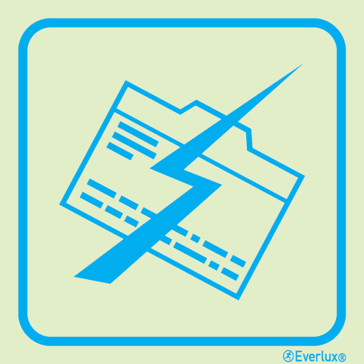 Photoluminescent 1.2mm rigid plastic 400x400mm Postal facility sign 