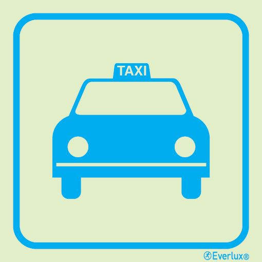 Self-adhesive white vinyl 300x300mm Taxi sign 