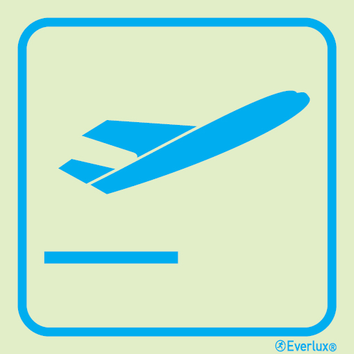White rigid plastic 400x400mm Departures sign 