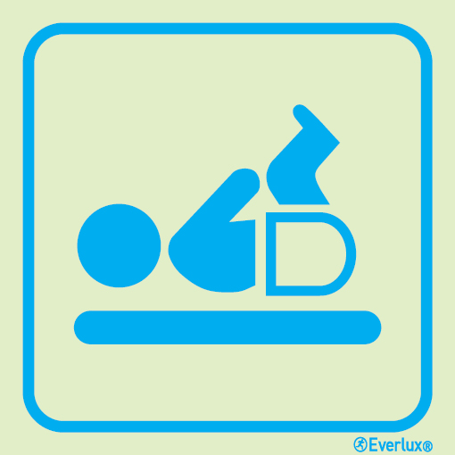 Self-adhesive white vinyl 400x400mm Baby changing room - information sign