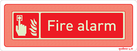Brushed stainless steel 160x60mm Fire alarm call point sign - Excellence by Everlux for super yachts