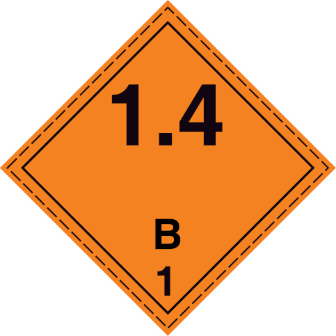 Self-adhesive white vinyl 300x300mm Explosive substance or articles Division 1.4 B