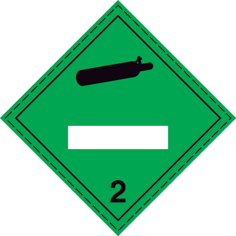 Self-adhesive white vinyl 200x200mm Non-flammable, non-toxic gases Class 2.2 - UN numbers display