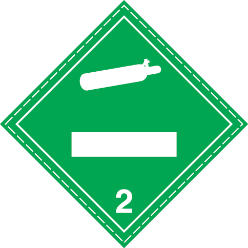 Self-adhesive white vinyl 100x100mm Non-flammable, non-toxic gases Class 2.2 - UN numbers display