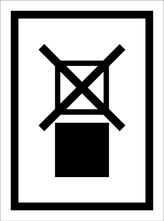 Self-adhesive white vinyl 150x200mm Do not stack sign