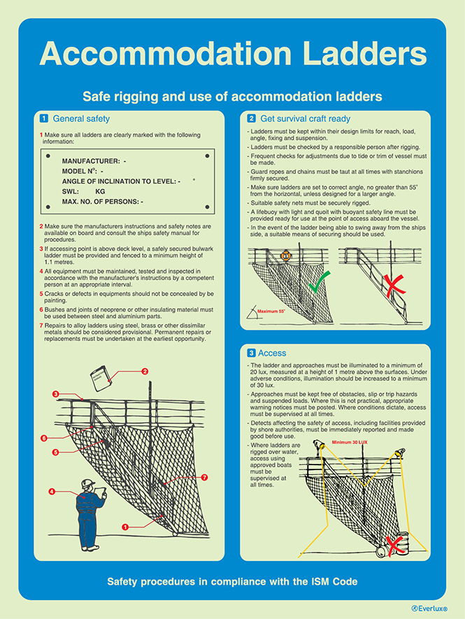 Photoluminescent self-adhesive vinyl 300x400mm Accommodation ladders - ISM safety procedures