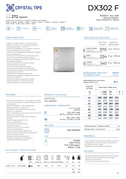 Thumbnail for spec sheet Icemakers -Crystal Tips  MX302 F 220V_1_60Hz - R452a AG-May 2024.pdf