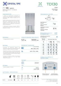 Thumbnail for spec sheet Icemakers -Tropical  TD130  220-240V_1_50Hz - R134a - 005-May 2024.pdf