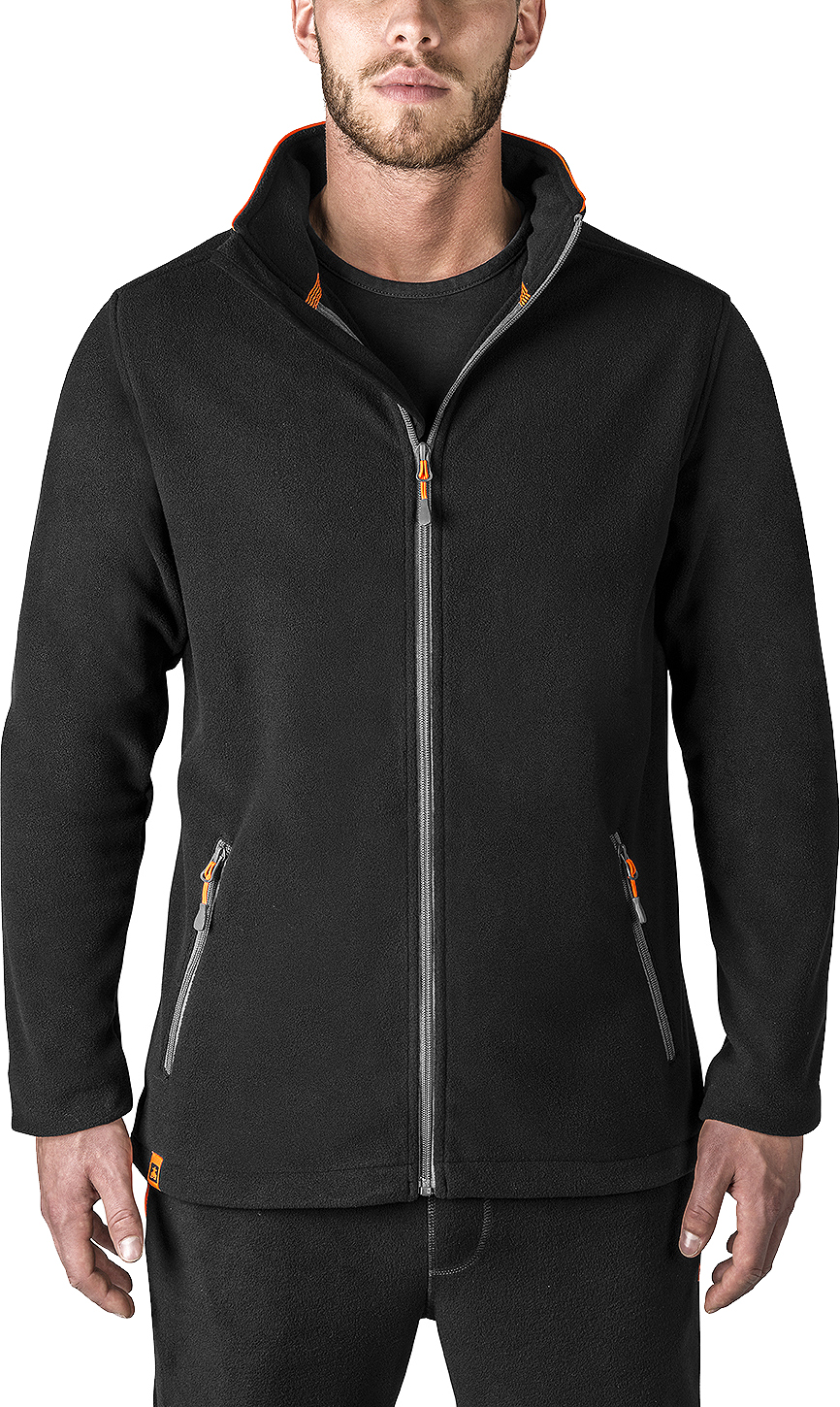 112051 JACKET FLEECE POLYESTER, ANTI STATIC BLACK/ORANGE S