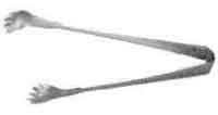 171357 ICE TONGS STAINLESS STEEL, SHORT GRAB L:180MM