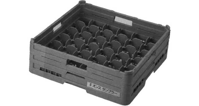 172991 RACK GLASS DISH WASHER PLASTIC, 500X500X110MM 36 POCKETS