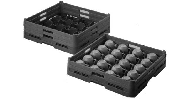 173001 RACK CUP DISH WASHER PLASTIC, 500X500X110MM 16 POCKETS