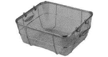 173286 BASKET SQUARE STAINLESS STEEL, WITH HANDLE 355X300X150MM