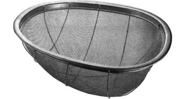 173287 BASKET OVAL STAINLESS STEEL, L445XW380XD145MM