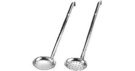 173335 SHALLOW LADLE STAINLESS STEEL, SOLID BOWL HANDLE L:255MM
