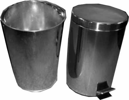 174155 WASTE BASKET PEDAL FLIP SUS, W/INNER GALV BACKET 12LTR 