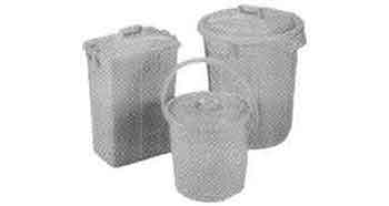 174156 GARBAGE CAN PLASTIC W/COVER, RECTANGULAR BASE 35LTR