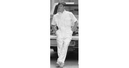190790 BOILERSUIT HALF-SLEEVES COTTON, WHITE M