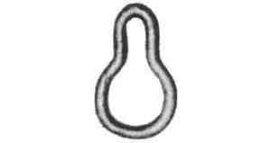 231181 LINK LASHING PEAR-SHAPE BLACK, 22X240MM