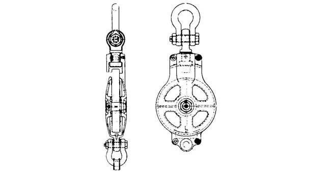 231545 BLOCK CARGO CASTSTEEL W/BECKET, JIS-F3428-1RB SINGLE 340MM