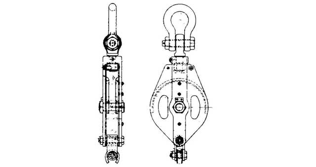 231556 BLOCK CARGO STEEL W/BECKET, JIS-F3429-1BR SINGLE 340MM