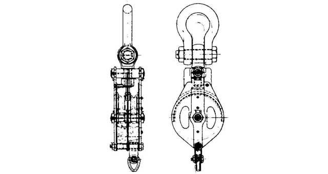 231559 BLOCK CARGO STEEL W/BECKET, JIS-F3429-2BR DOUBLE 340MM