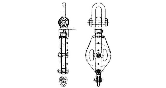 BLOCK TOPPING STEEL W/BECKET, JIS-F3427-T1B SINGLE 460MM