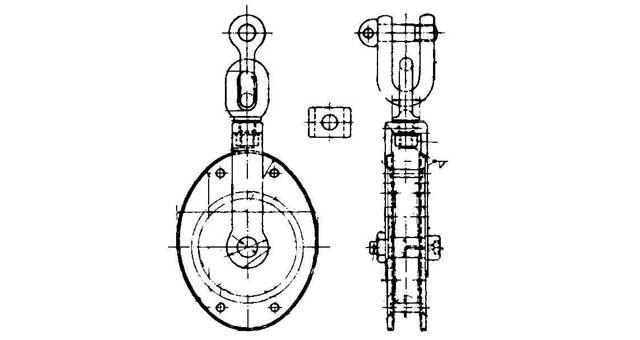231571 BLOCK GUY STEEL SWIVEL SINGLE, JIS-F3419-MS1A 160MM
