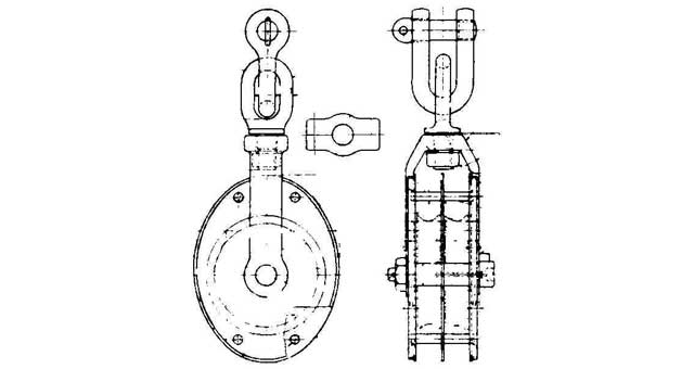 231572 BLOCK GUY STEEL SWIVEL DOUBLE, JIS-F3419-MS2A 160MM