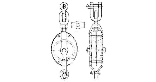 231574 BLOCK GUY STEEL SWIVEL DOUBLE, JIS-F3419-MS2B 160MM W/BECKET