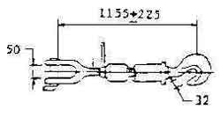 231838 TURNBUCKLE GALV TB-14-423, JAW&SWIVEL PIPE BODY B/L 42TON