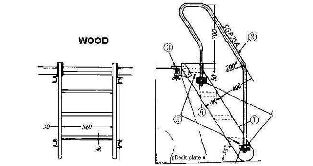 232066 LADDER BULWARK WOOD, WITH FURTHER DETAIL