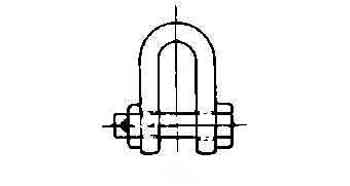 233741 SHACKLE STRAIGHT HEX HEAD BOLT, UNGALV JIS-M-SB 20MM SWL 2.5T