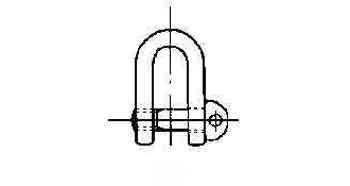 233831 SHACKLE STRAIGHT EYE BOLT, UNGALV JIS-M-SD 30MM SWL 4.0T