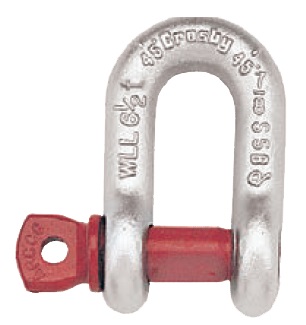 234101 SHACKLE STRAIGHT FORGED CROSBY, SCREW PIN G-210 GALV 1/4"
