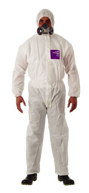 312001 WORKWEAR PROTECTIVE SMS FABRIC, MICROGARD 1500 WHITE SIZE S