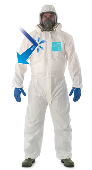 312041 WORKWEAR PE LAMINATE FABRIC, M.GARD 2000 COMFORT WHITE S