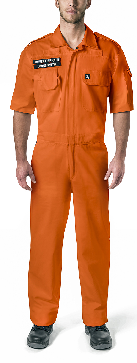 BOILERSUIT COTTON SHORT SLEEVE, UV PROTECTION NAVY S