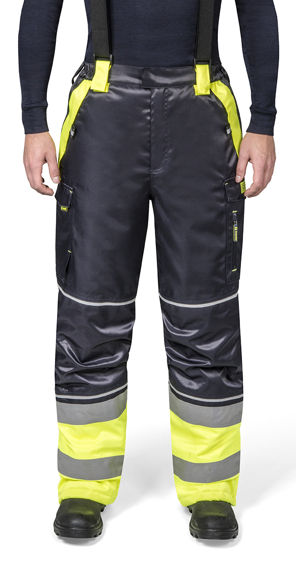 312543 TROUSERS WINTER WATER PROOF, HI VISIBILITY YELLOW/NAVY XL