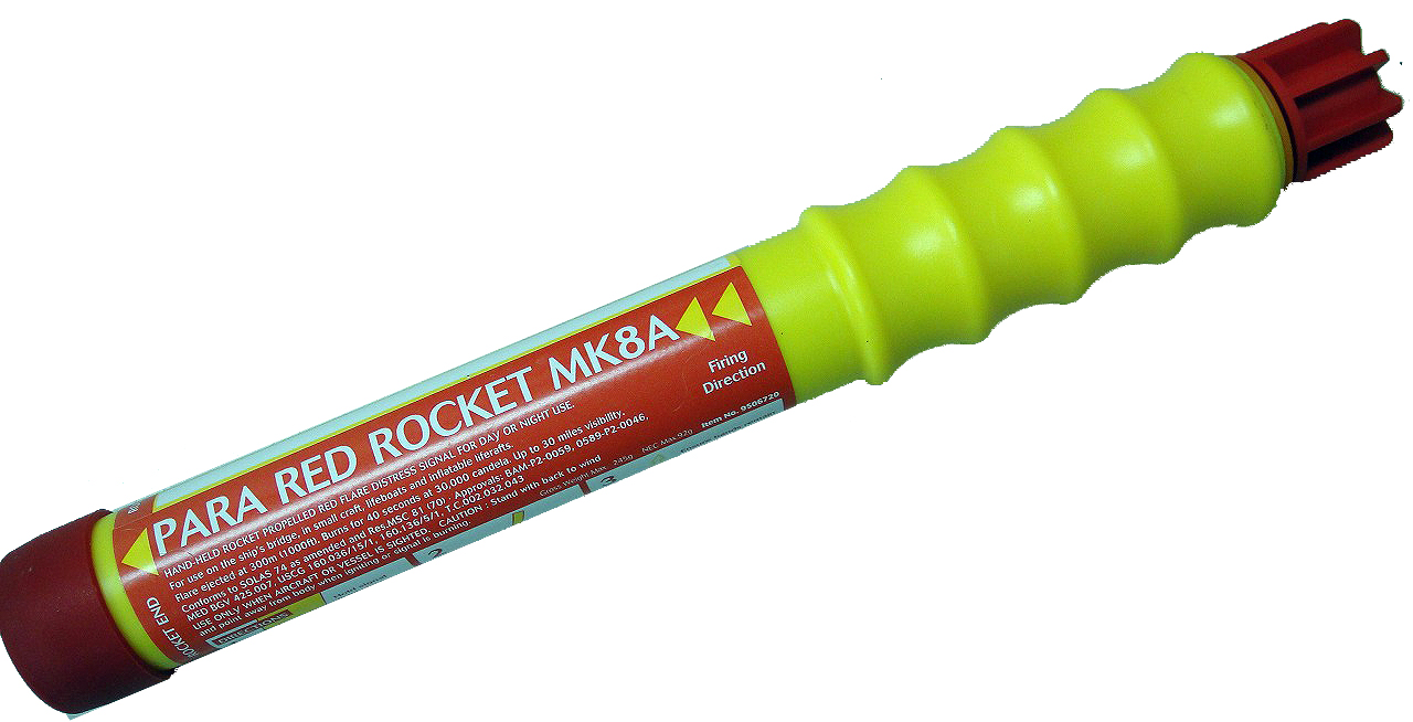 330311 PARAREDROCKET MK8A PAINSWESSEX, 9507550 SOLAS/MED APPROVED