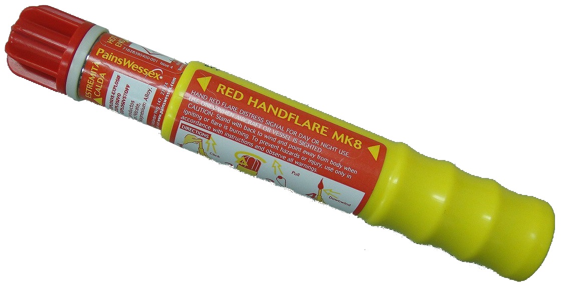 330314 RED HAND FLARE MK8 PAINSWESSEX, 9529000 SOLAS/MED APPROVED