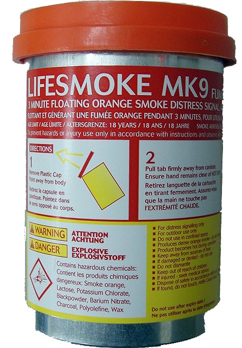 330331 BUOYANT SMOKE SIGNAL LIFESMOKE, MK9 PAINSWESSEX SOLAS/MED